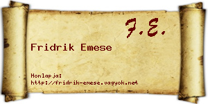 Fridrik Emese névjegykártya