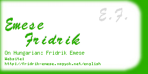 emese fridrik business card